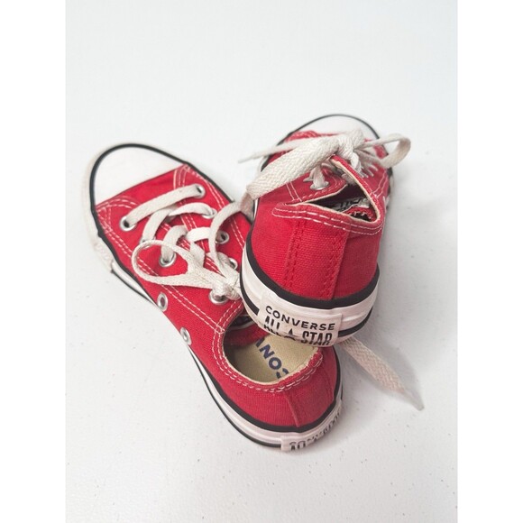 Kids Converse Chuck Taylor Low Top Sneakers Red Size 11 Kids Unisex Shoes - Picture 5 of 14